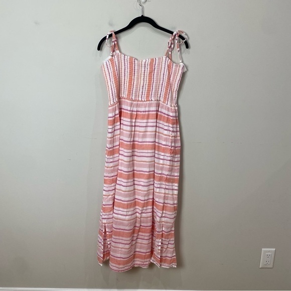 Roller Rabbit East Hampton Kirsten Midi Dress Striped Coral Pink - Picture 5 of 11